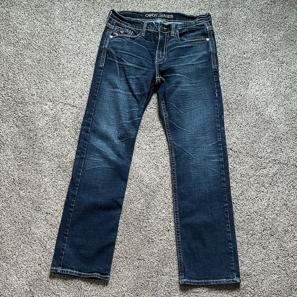 Cody James Men's Dark Blue Straight Jeans